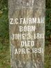 Close up of Z. C. Fairman stone
